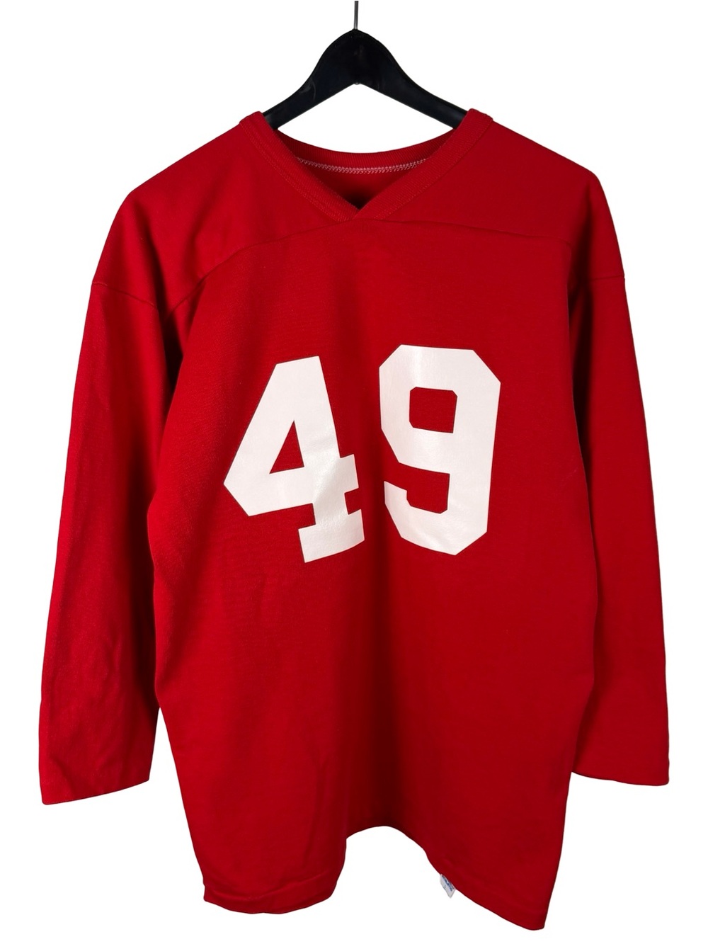 Vintage 1980s Russell Athletics Falcone Made In USA Red Jersey Shirt Size L